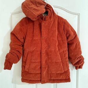 Cat & Jack Orange Corduroy rust colored Puffer Jacket